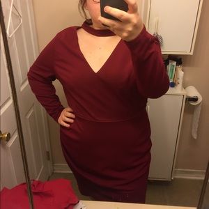 Plus Size Maroon Dress